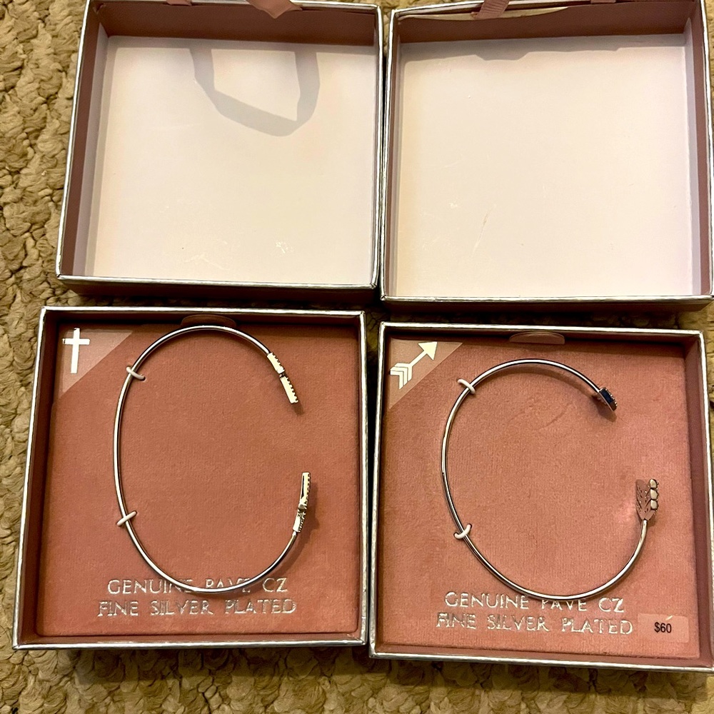 TWO- Brand New In Box Silver Bracelets
